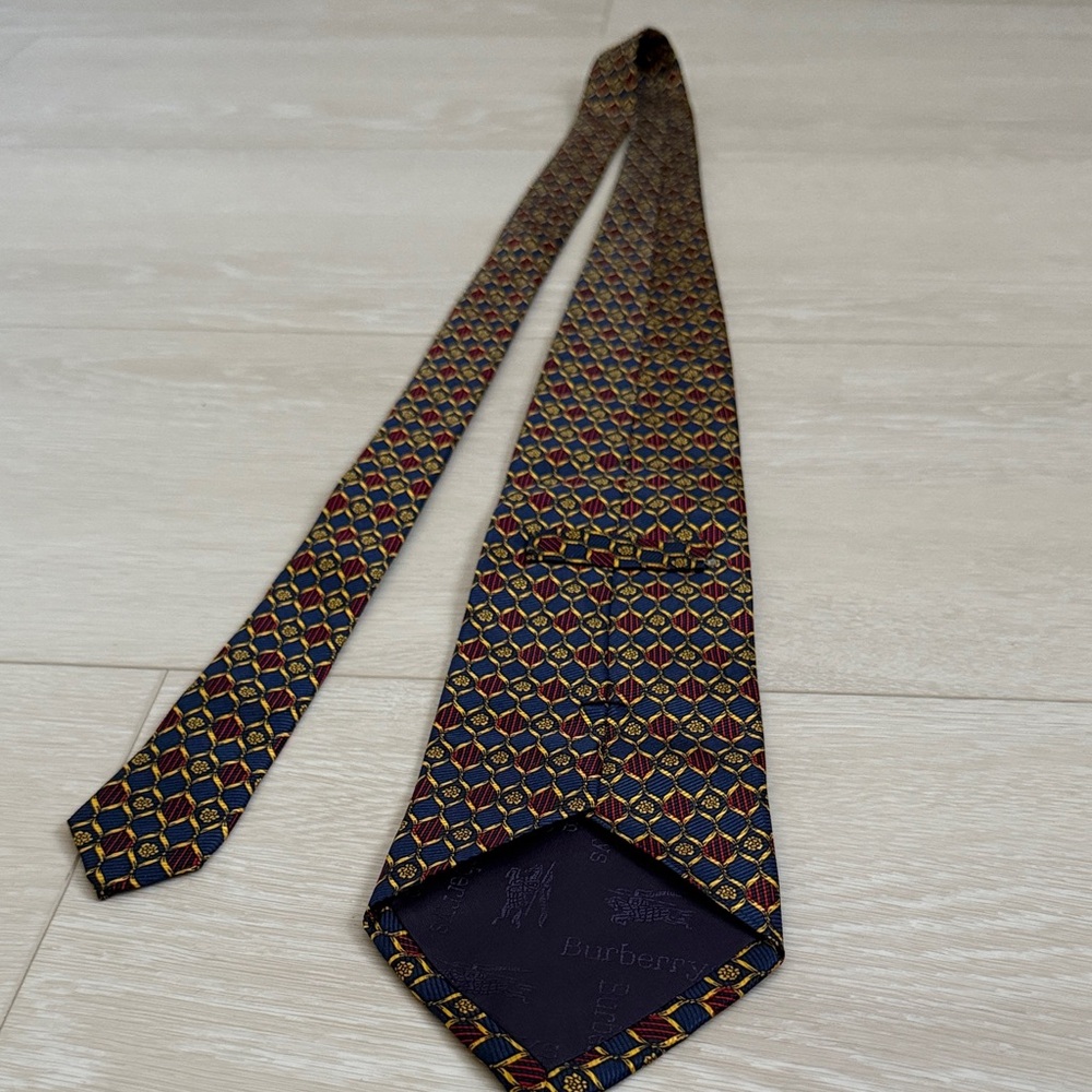 Burberry Multicolor Diamond Pattern Tie - Picture 5 of 7